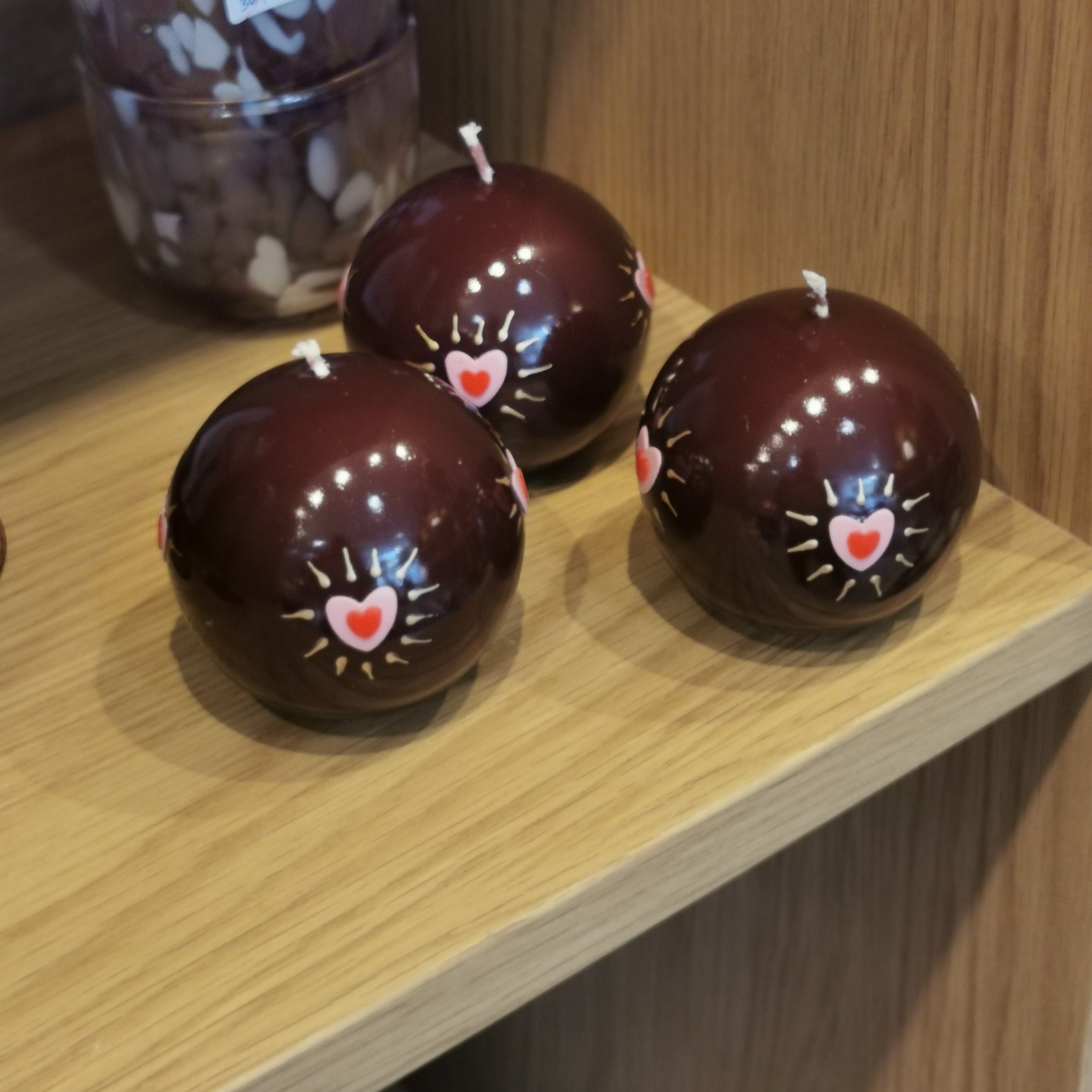 Bougie Cœurs - marron