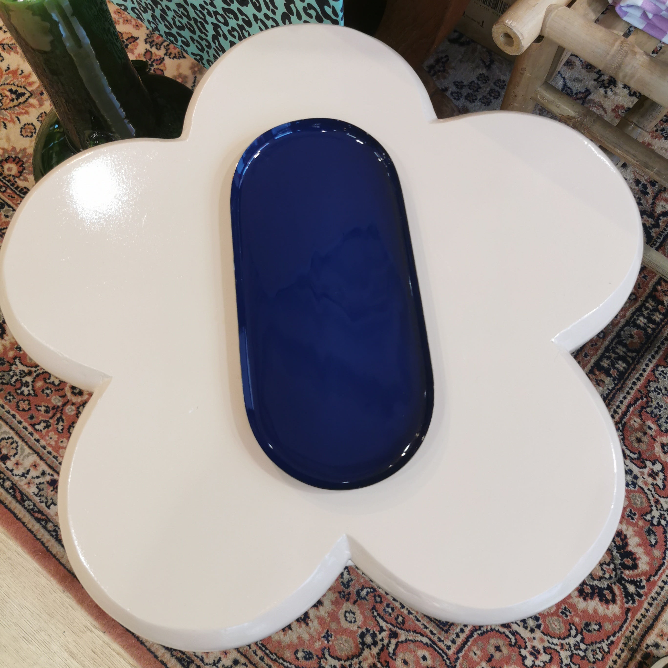 Plateau ovale métal - 24.5 cm | Les bleus & verts