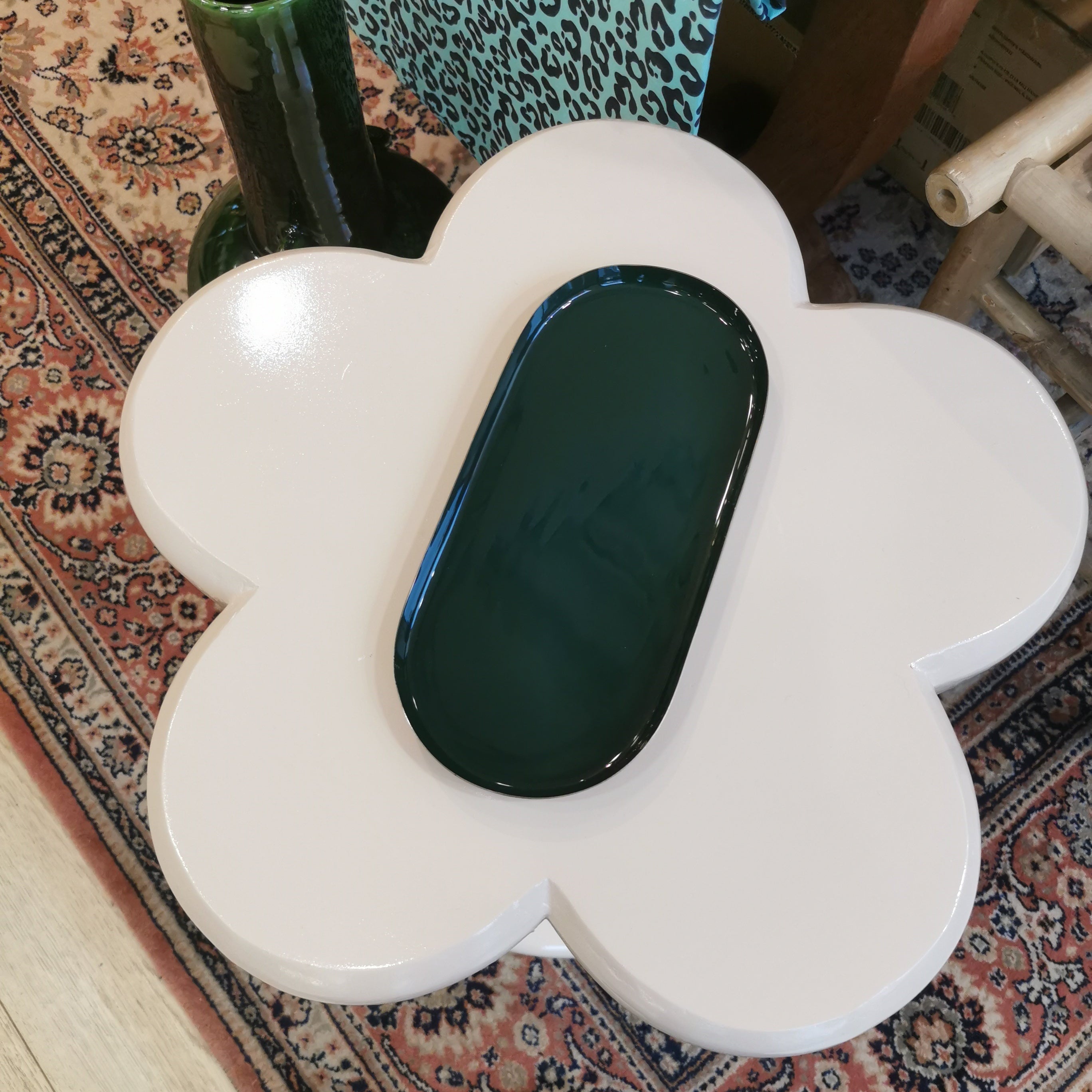 Plateau ovale métal - 24.5 cm | Les bleus & verts