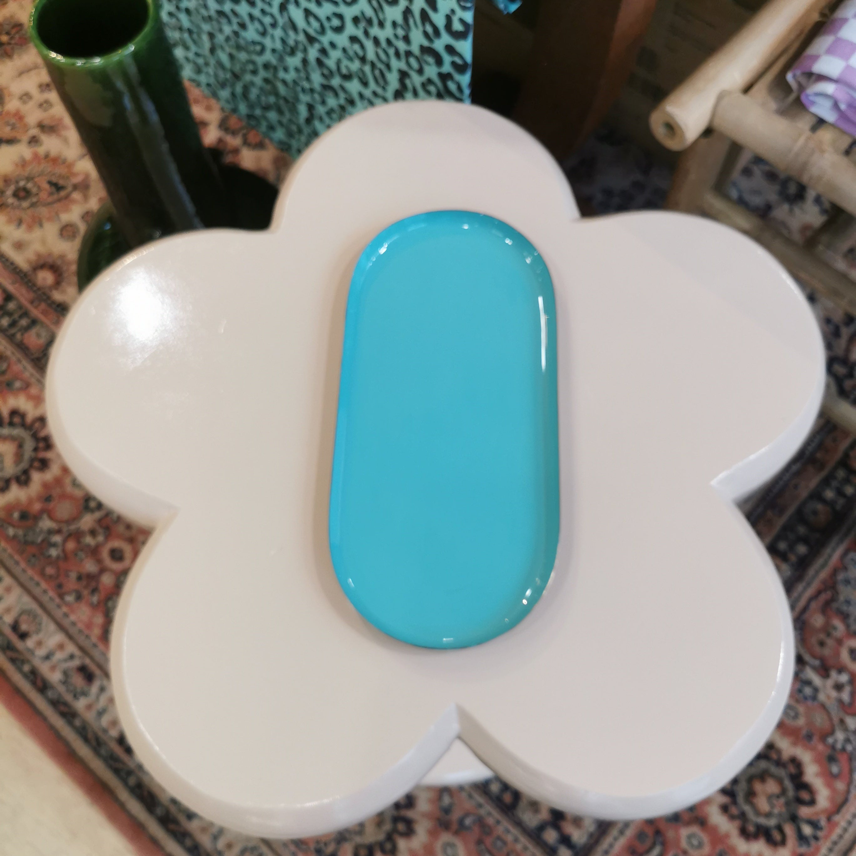 Plateau ovale métal - 24.5 cm | Les bleus & verts