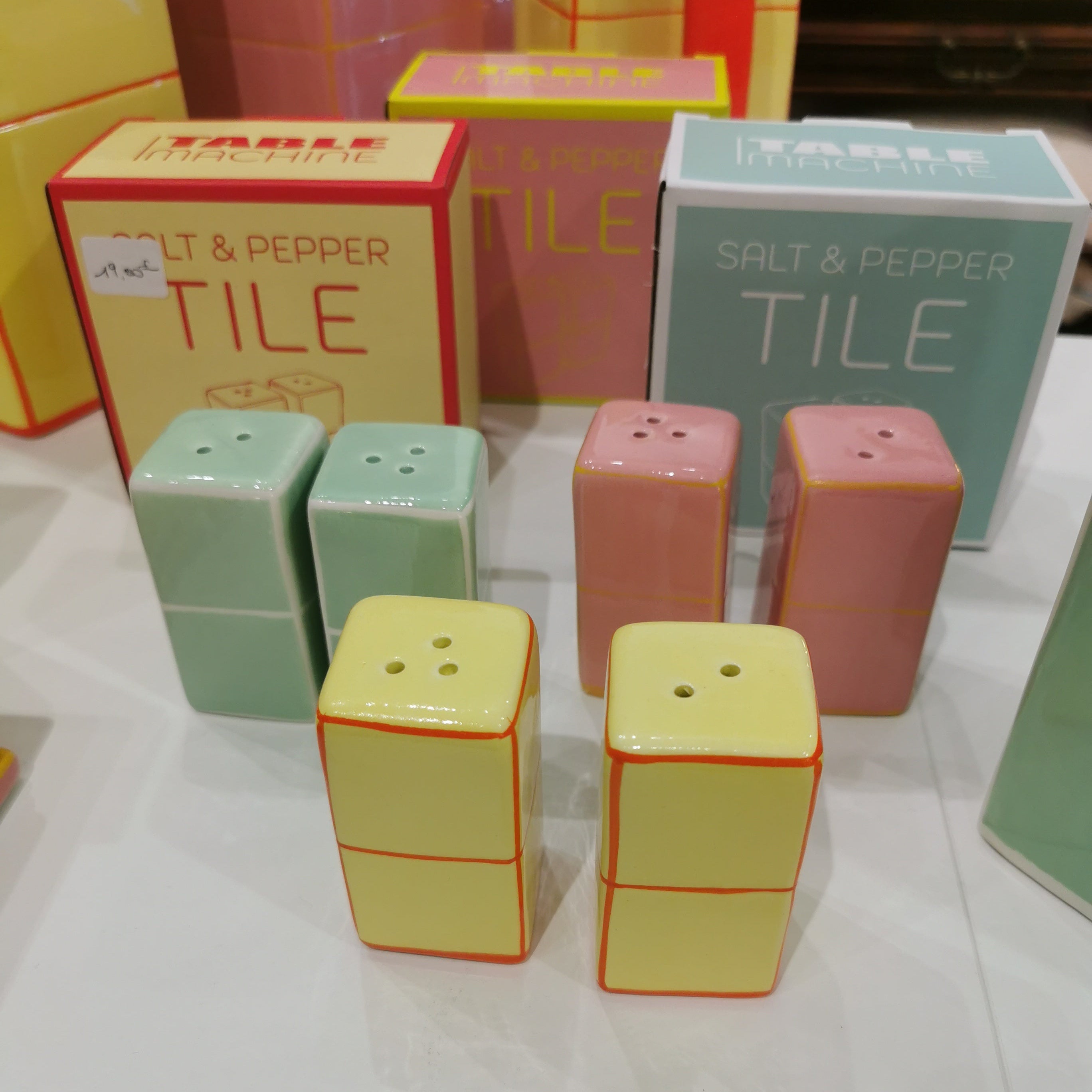 Salière & poivrière TILE - jaune & orange