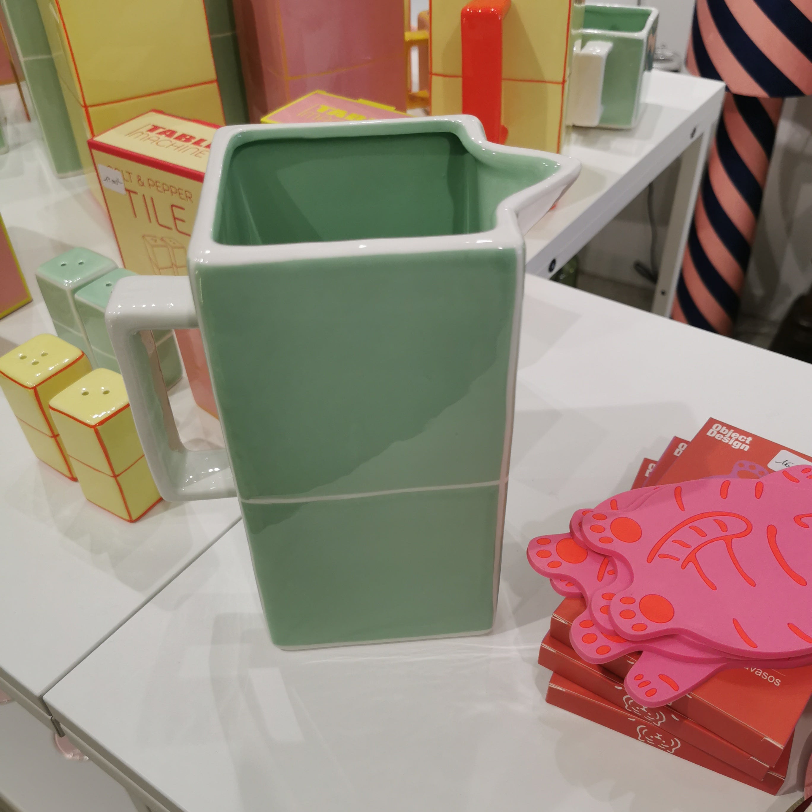 Carafe TILE - vert & blanc