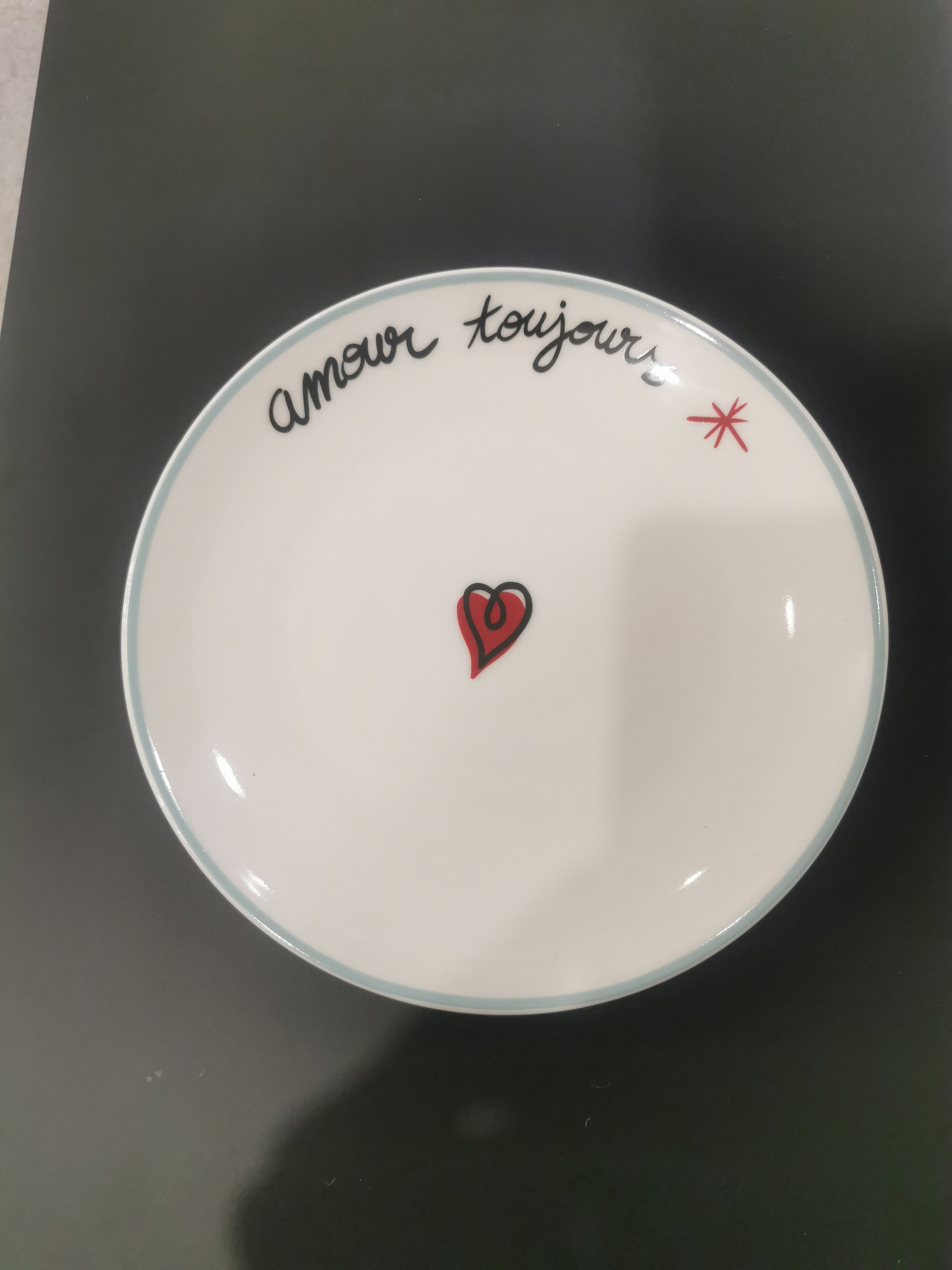SECONDE CHANCE // Assiettes à dessert AMOUR EN LIBERTE (x4)