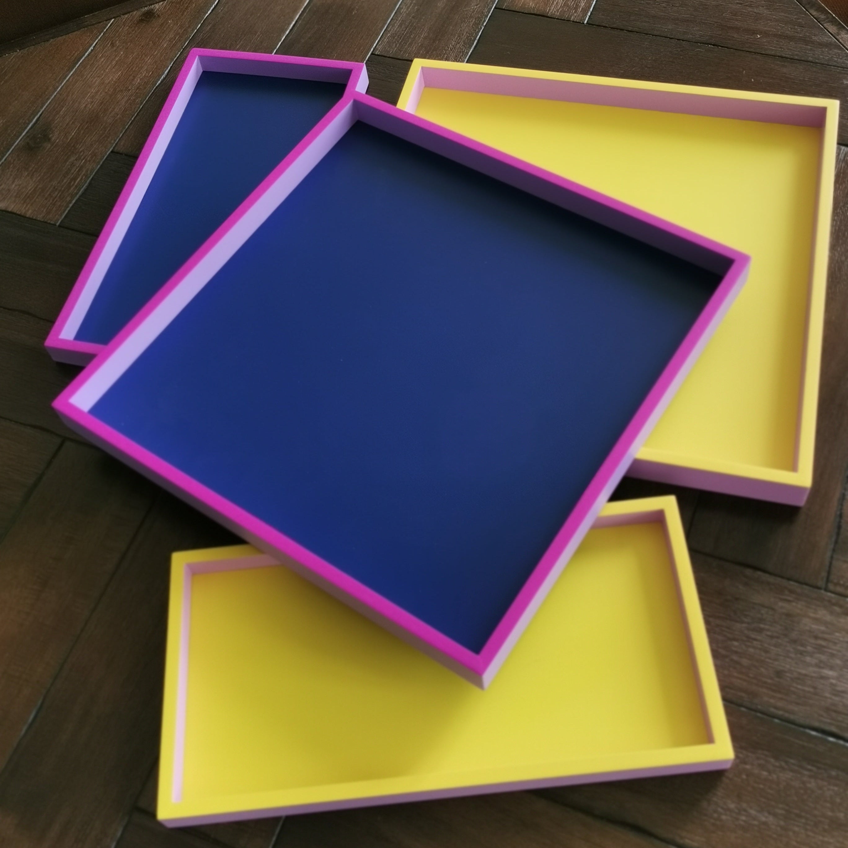 Plateau rectangulaire Neo Spa – jaune et rose