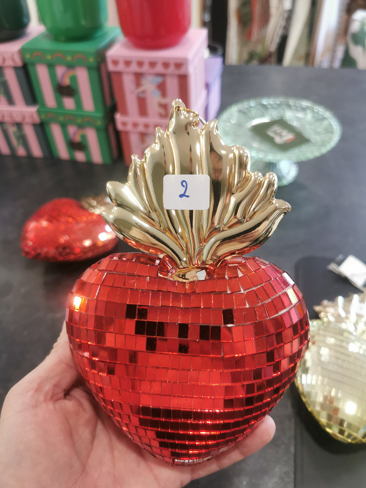 Cœur DISCO à suspendre - SECONDE CHANCE