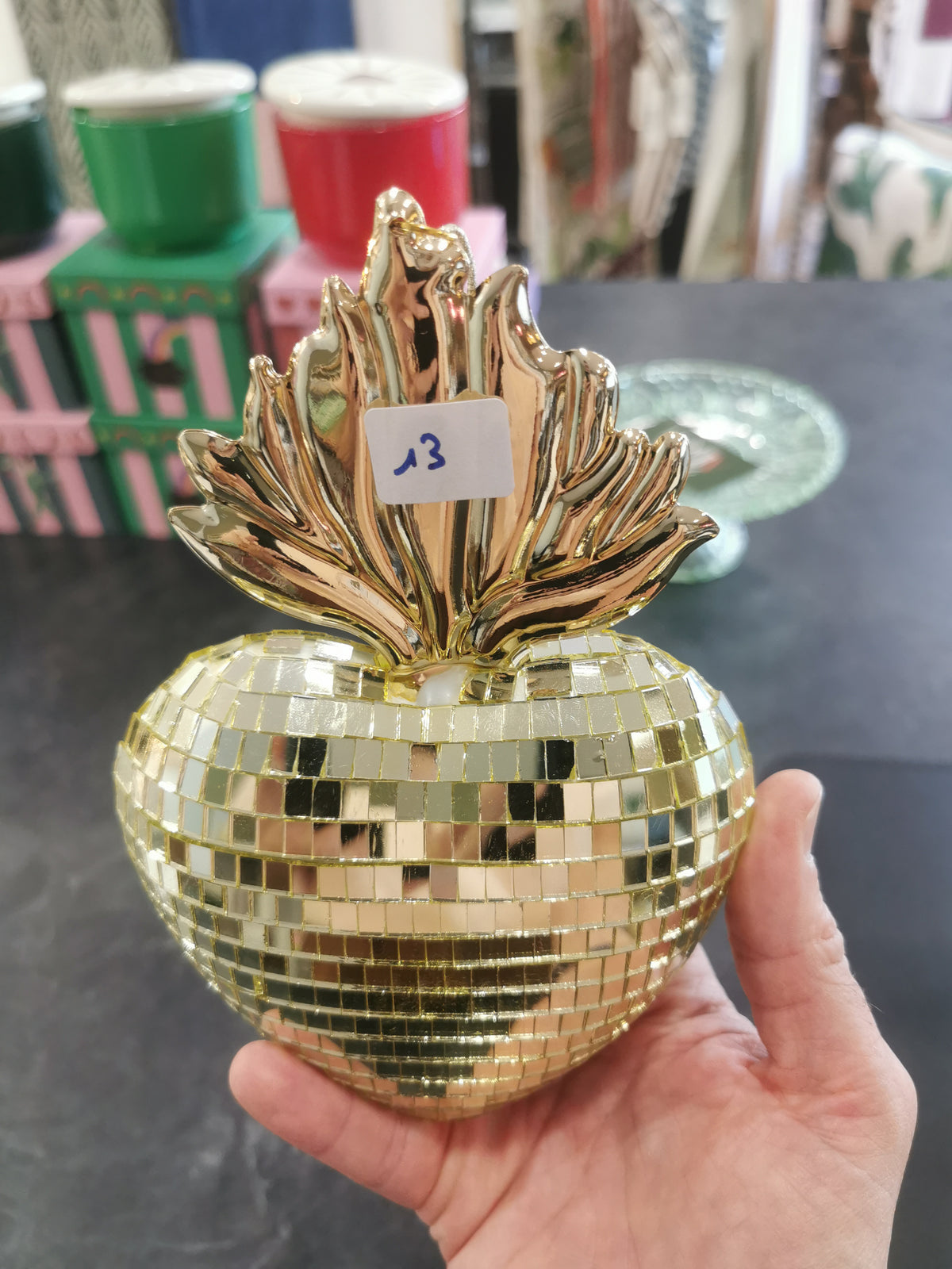 Cœur DISCO à suspendre - SECONDE CHANCE