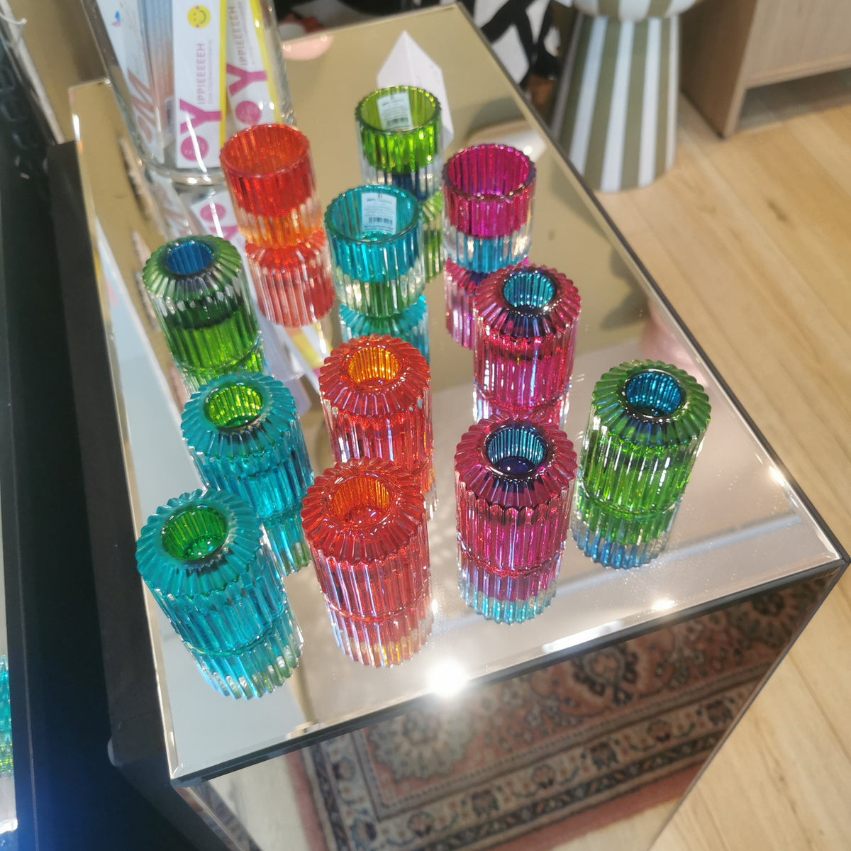Bougeoir réversible en verre