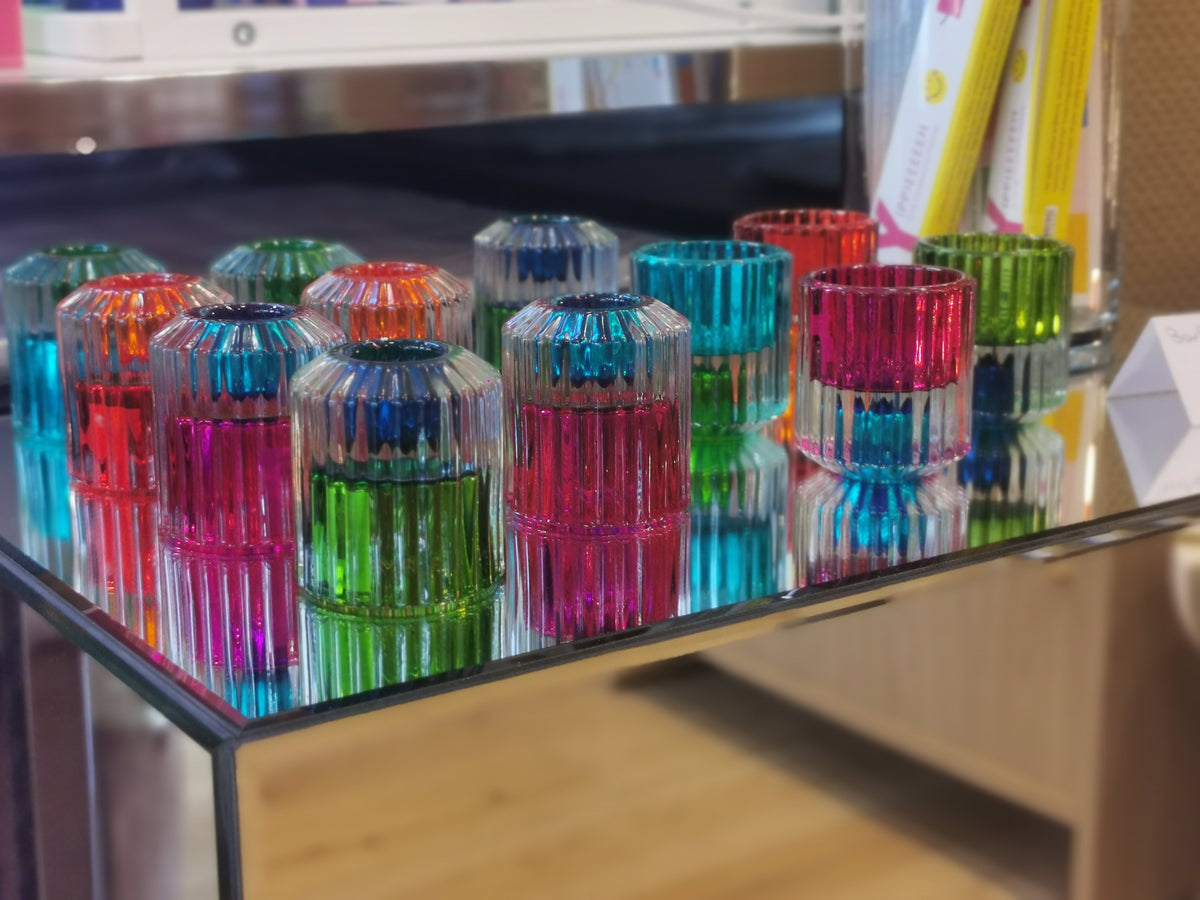 Bougeoir réversible en verre