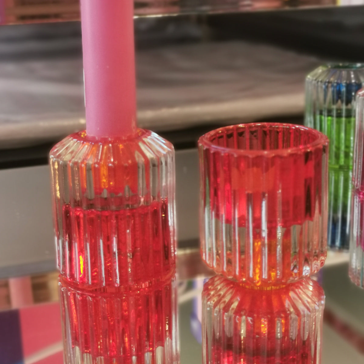 Bougeoir réversible en verre