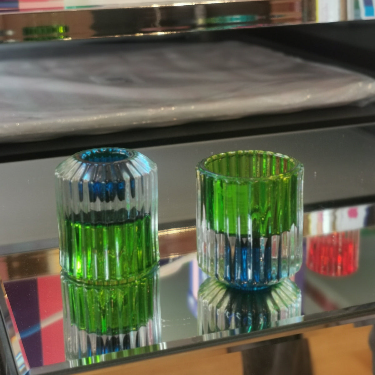 Bougeoir réversible en verre