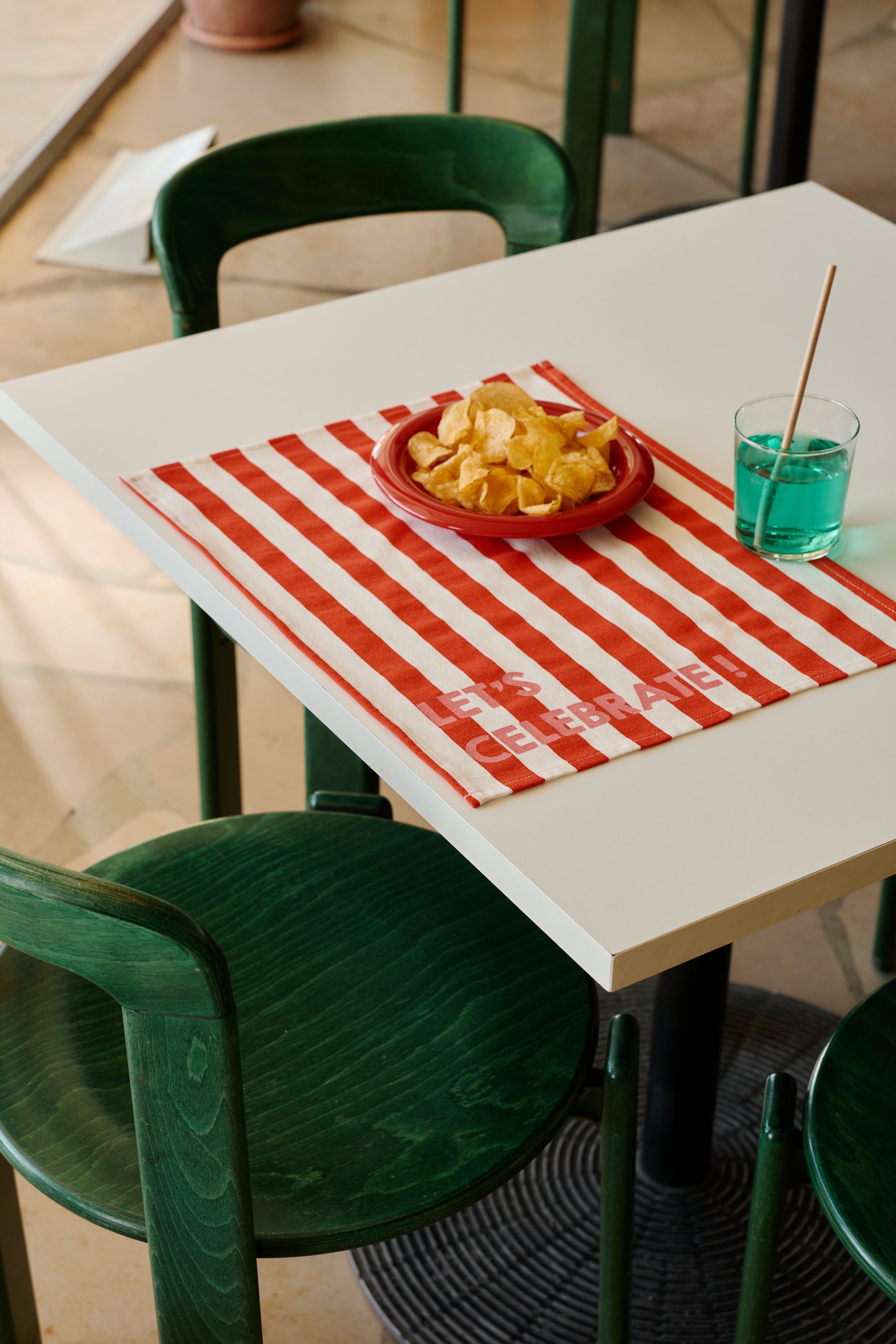 Set de table JEANNETTE - rayures cerise LET'S CELEBRATE