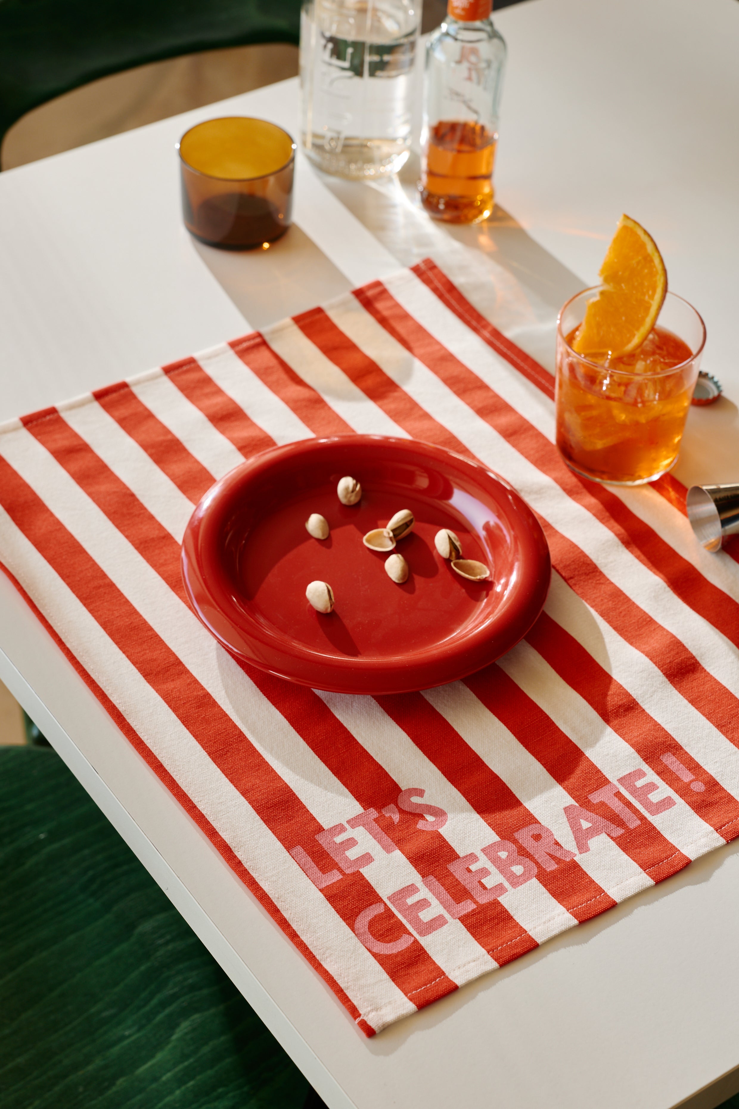 Set de table JEANNETTE - rayures cerise LET'S CELEBRATE