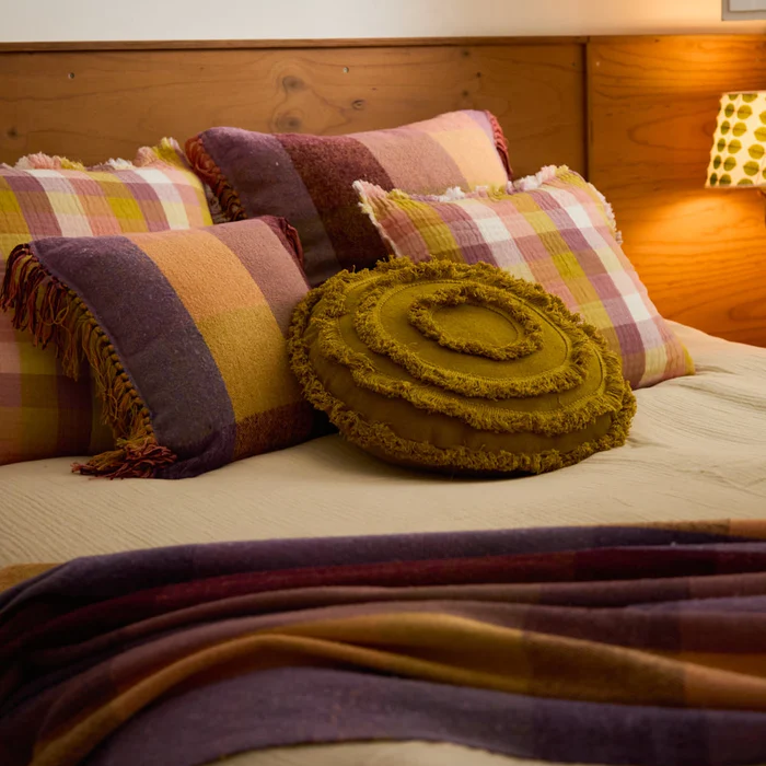 Plaid en coton CROMA à franges