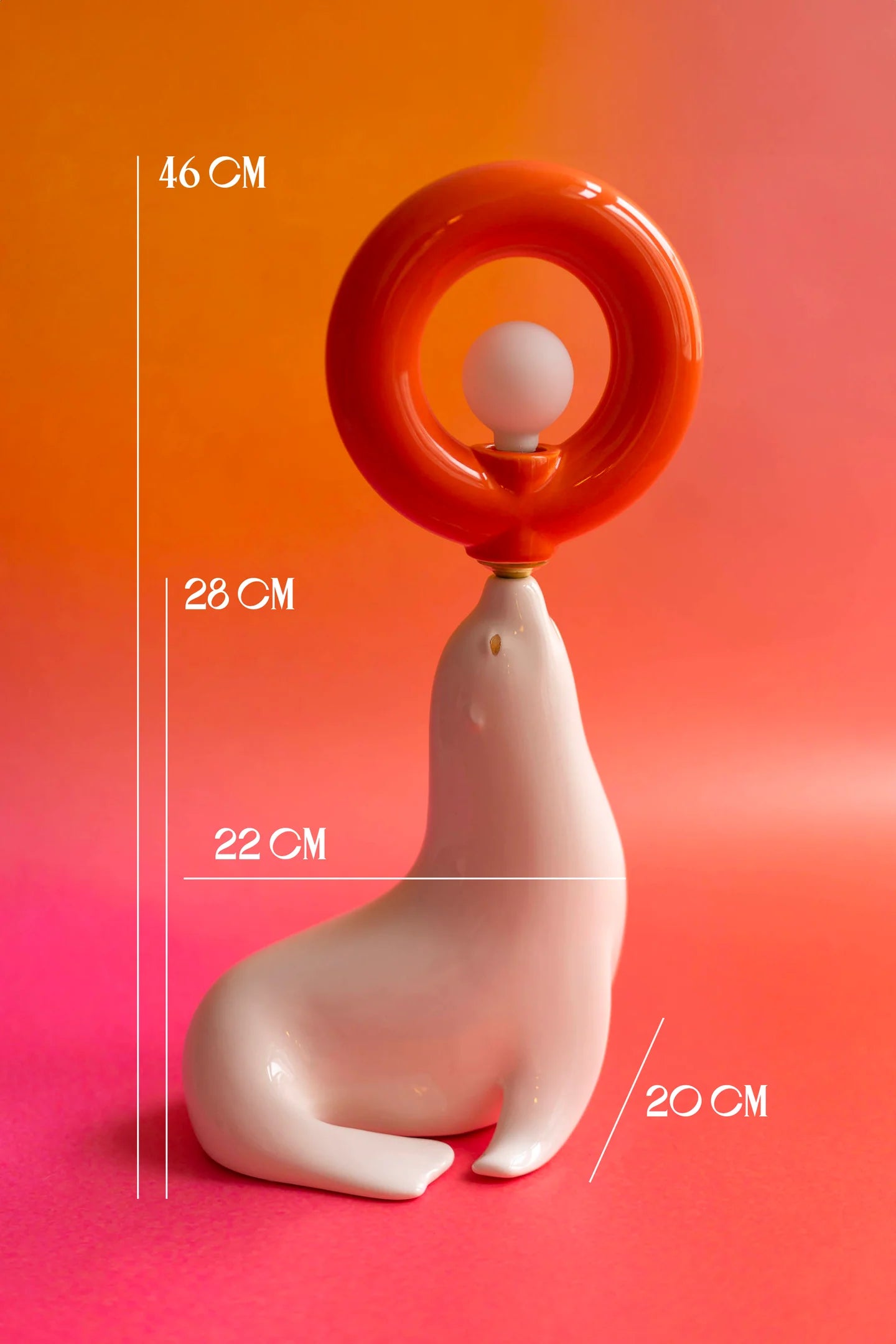 Lampe PENELOPE - Blanche / Donut orange (petit modèle)