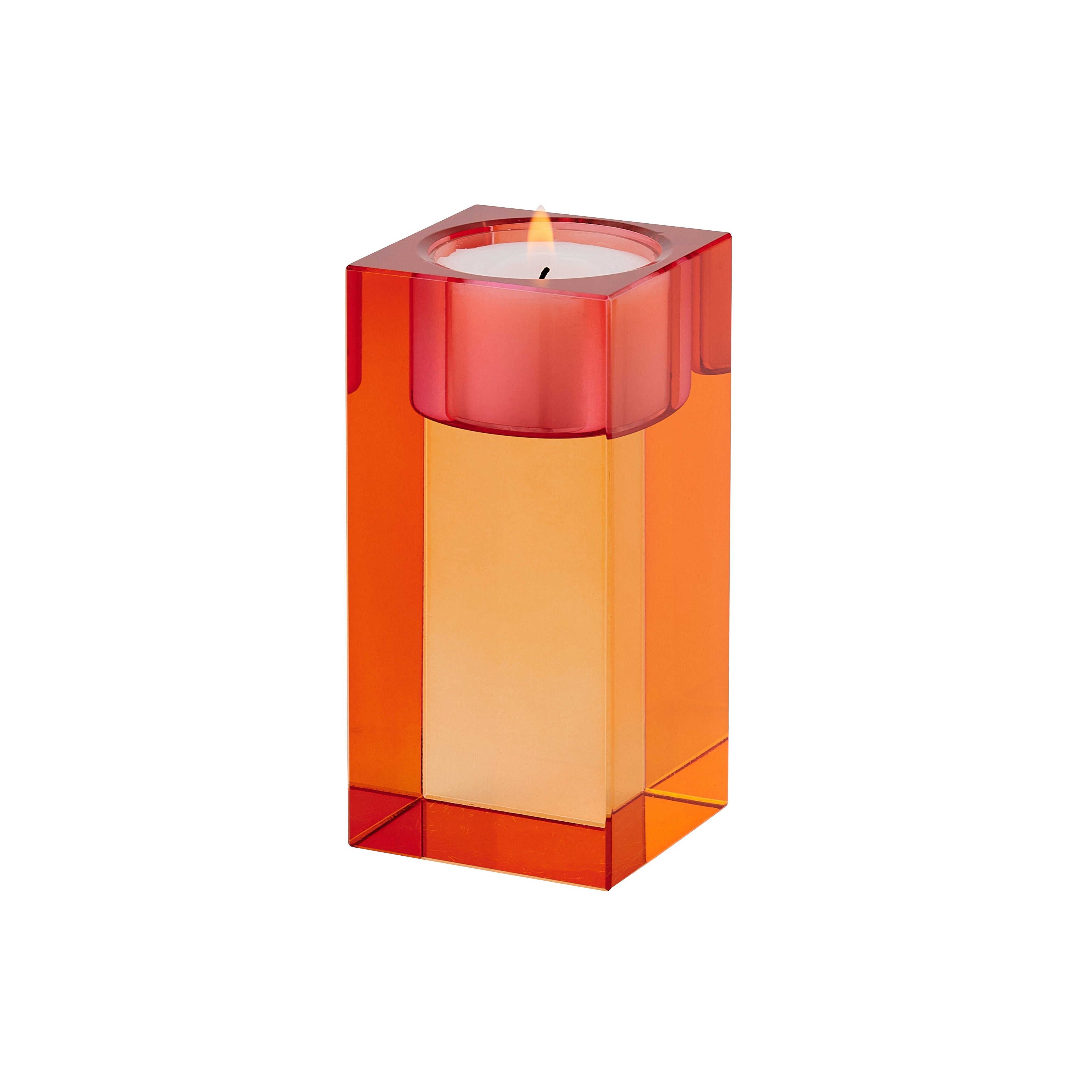Bougeoir SARI en cristal - orange