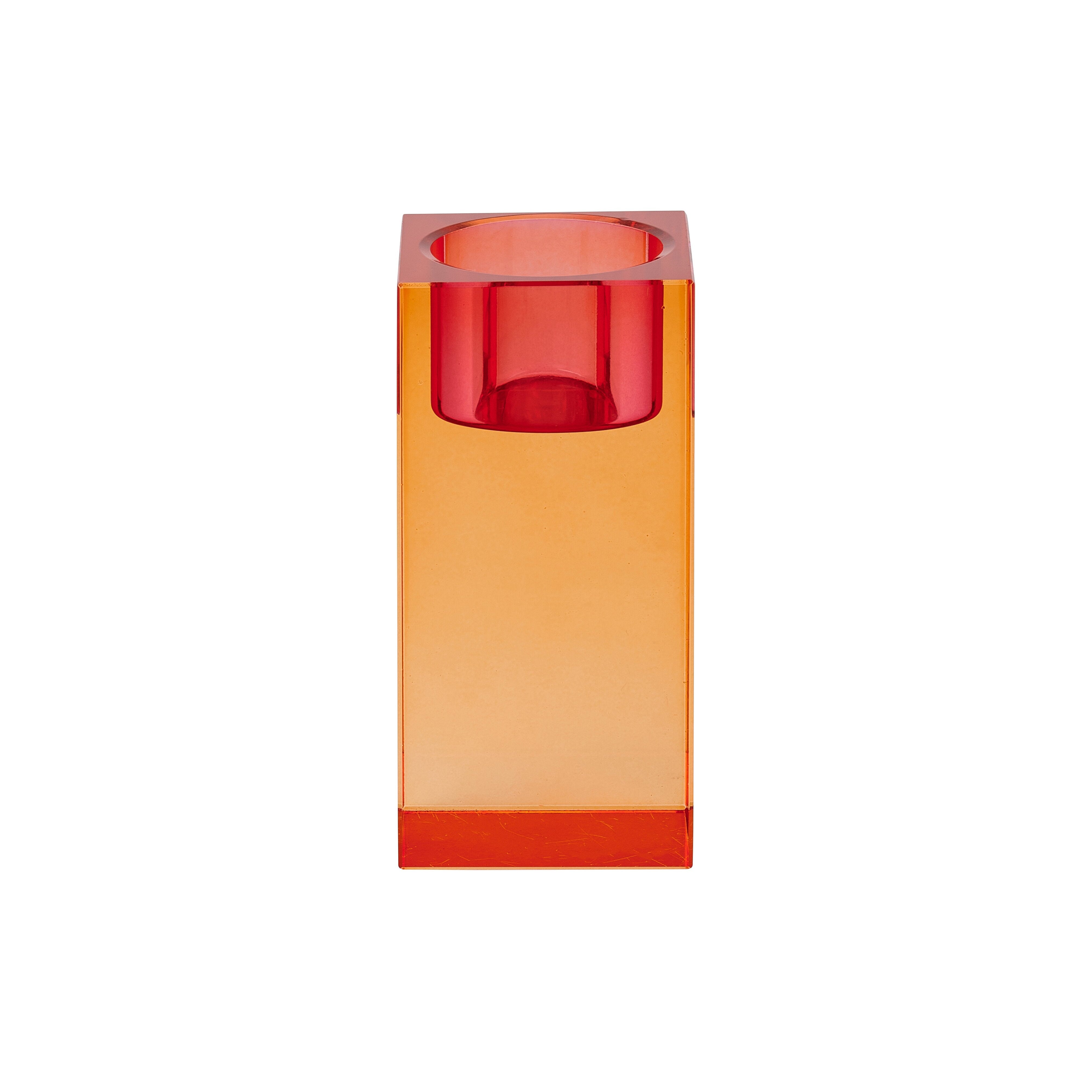 Bougeoir SARI en cristal - orange