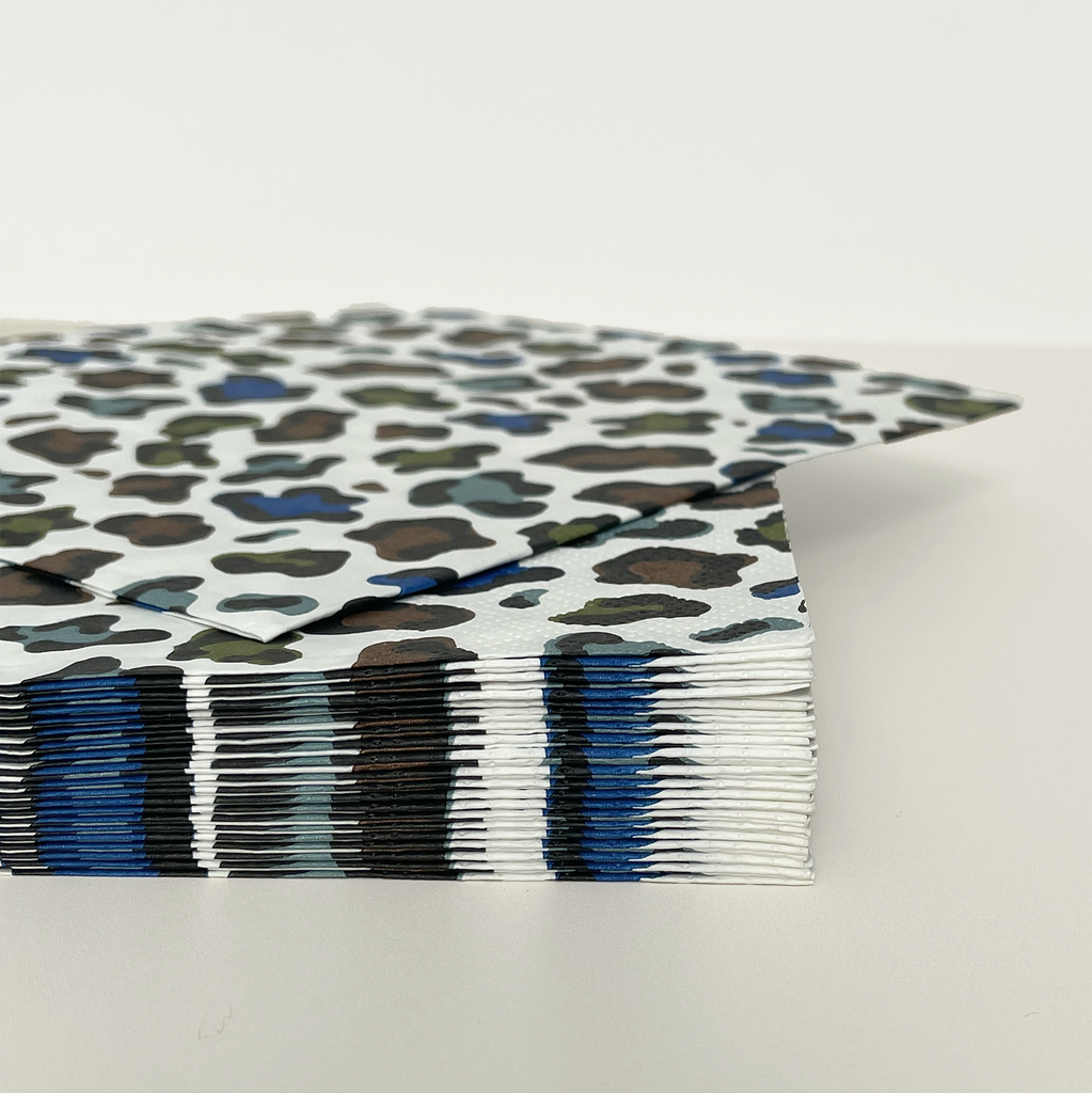 Serviettes en papier motif léopard coloré