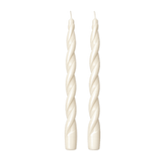 Set de 2 bougies longues torsadées ivoire