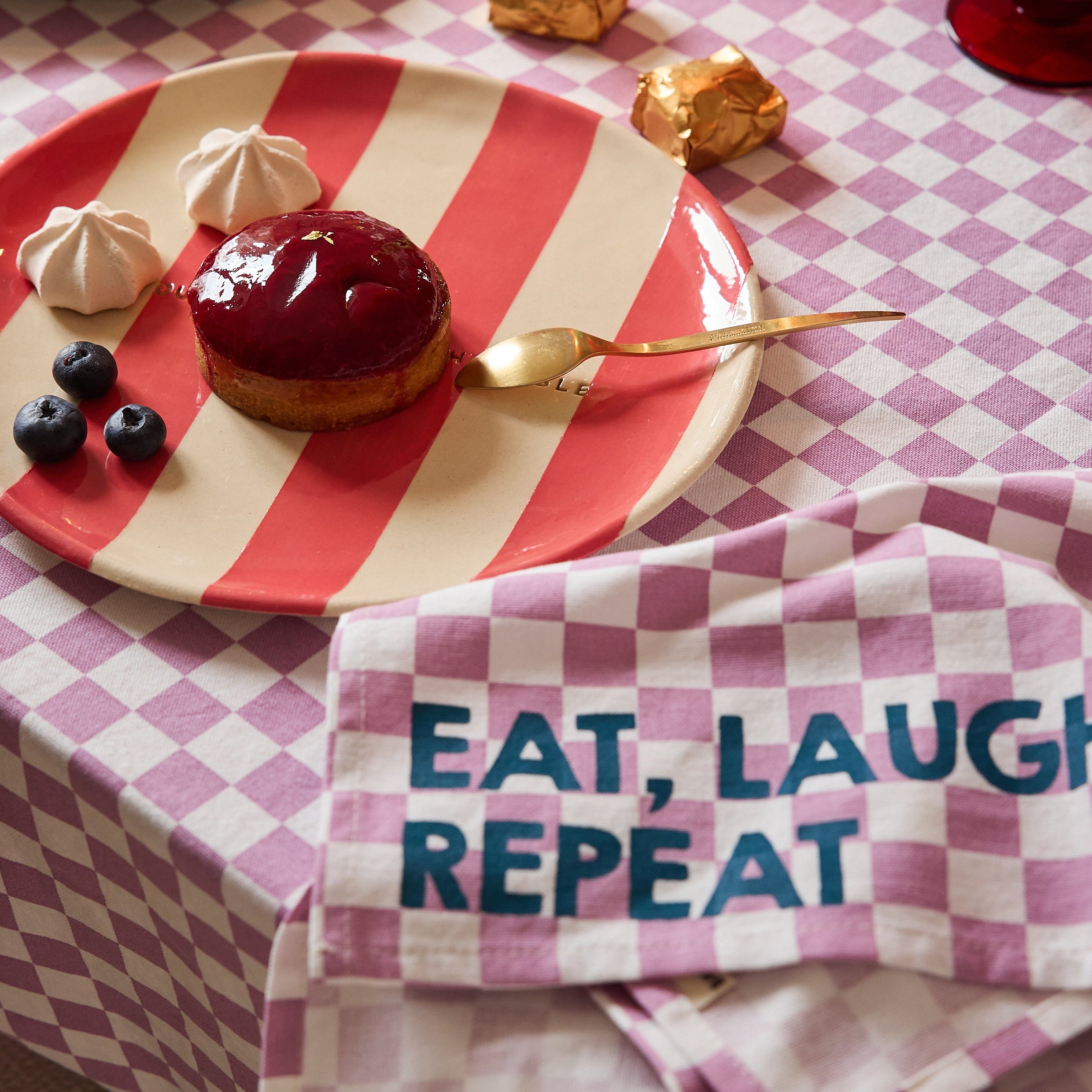 Nappe à damier ZOE - mauve