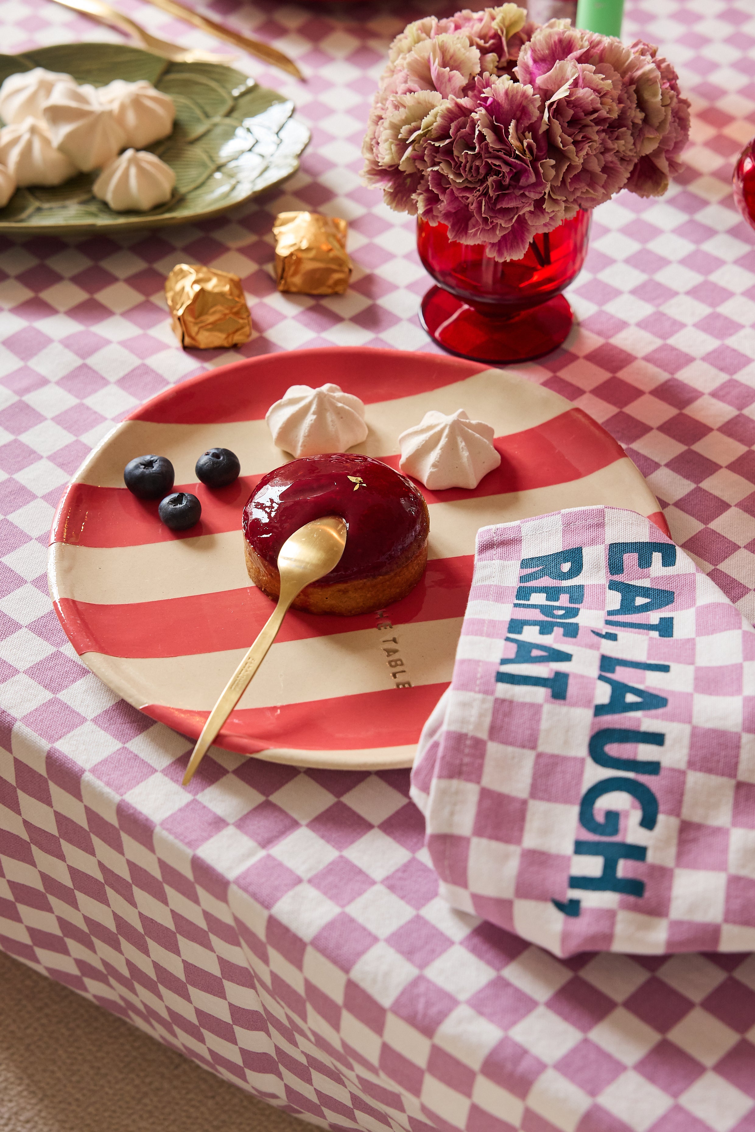 Nappe à damier ZOE - mauve