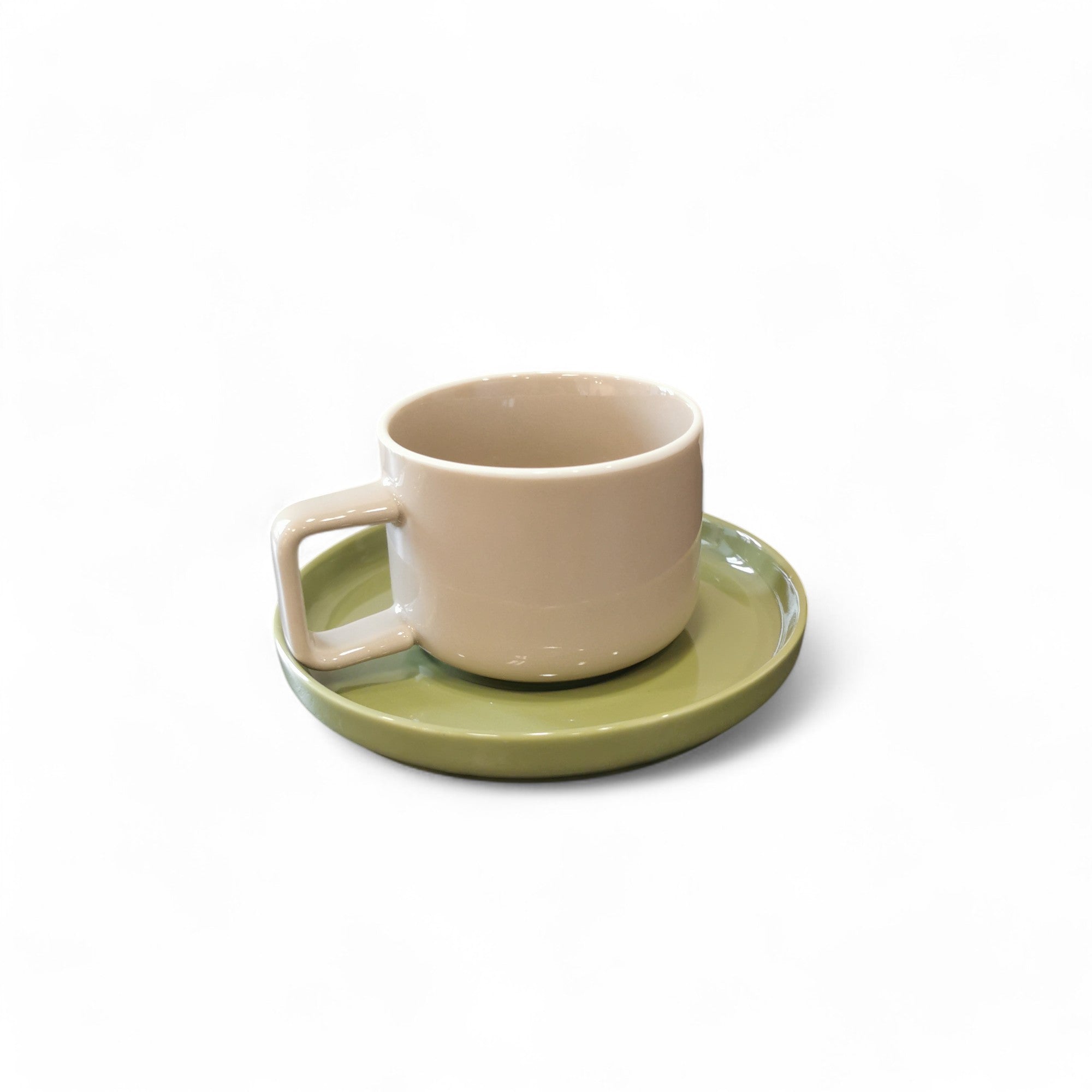 Tasse & sous-tasse en faïence