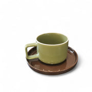 Tasse & sous-tasse en faïence