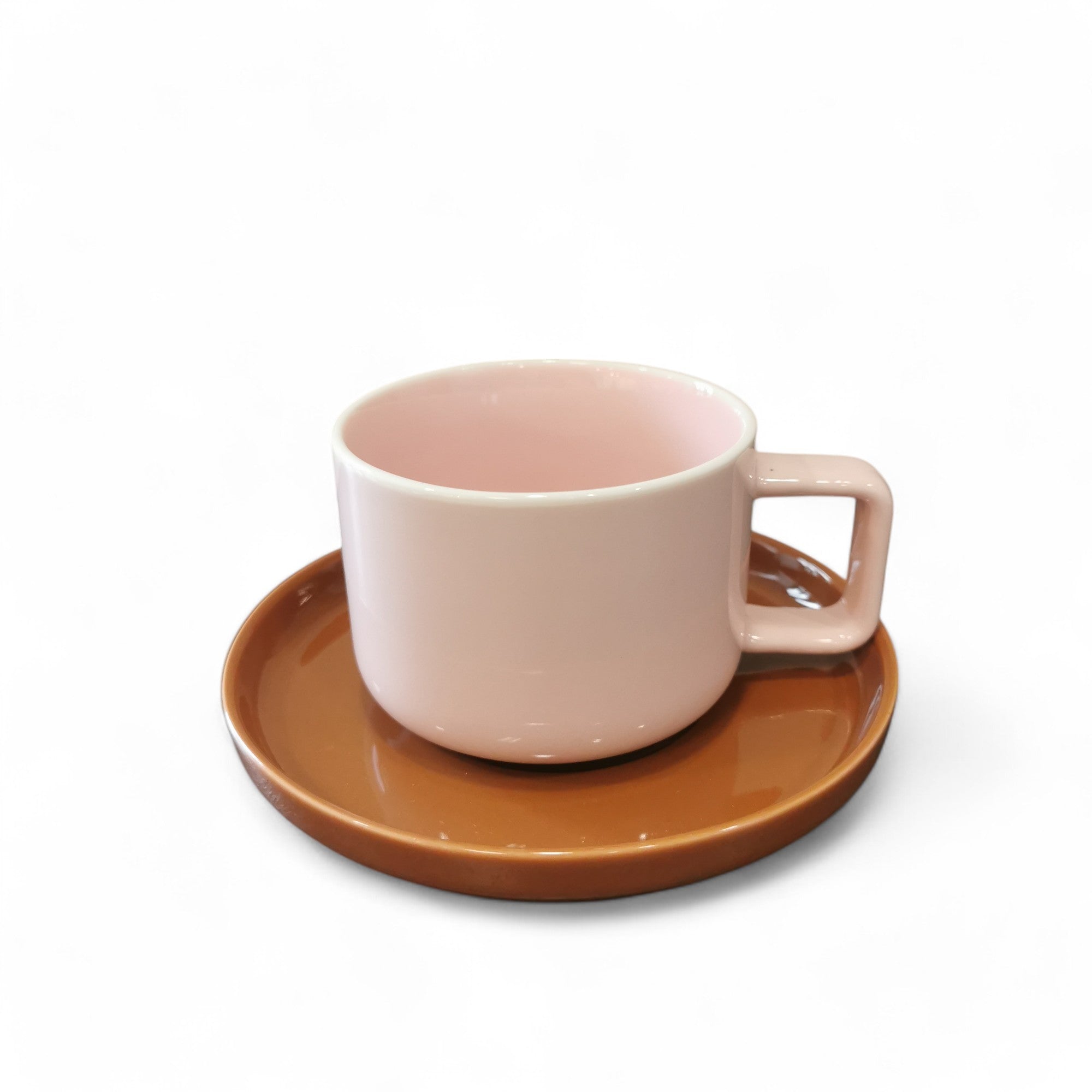 Tasse & sous-tasse en faïence