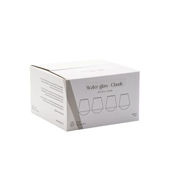 Lot de 4 verres à eau CLAUDE - transparent