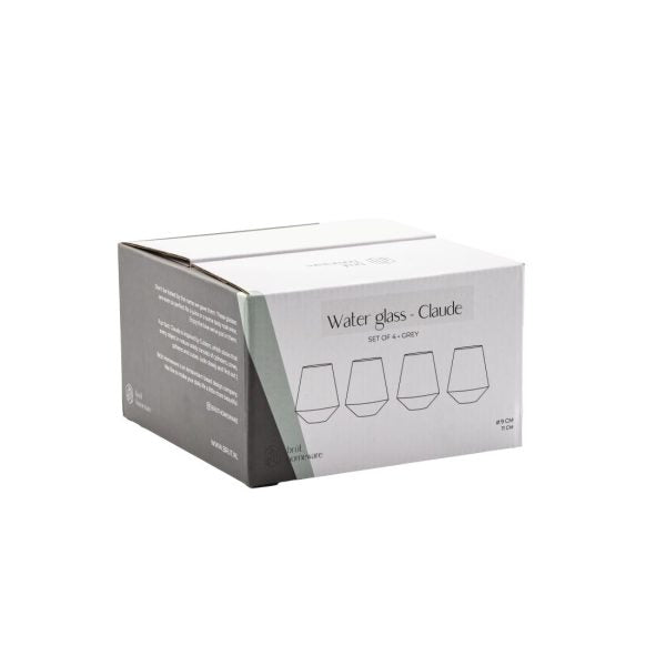 Lot de 4 verres à eau CLAUDE - gris