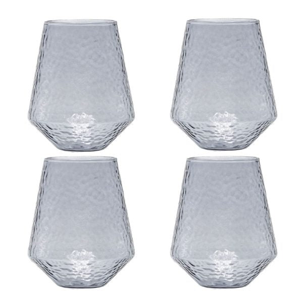 Lot de 4 verres à eau CLAUDE - gris