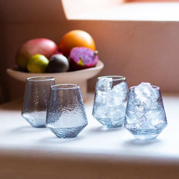 Lot de 4 verres à eau CLAUDE - gris