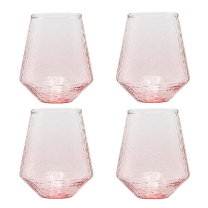 Lot de 4 verres à eau CLAUDE - rose