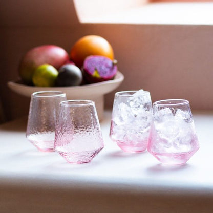 Lot de 4 verres à eau CLAUDE - rose