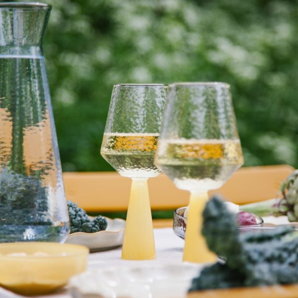 Lot de 2 verres à vin CLAUDE - clair / topaze opaque