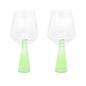 Lot de 2 verres à vin CLAUDE - clair / vert opaque