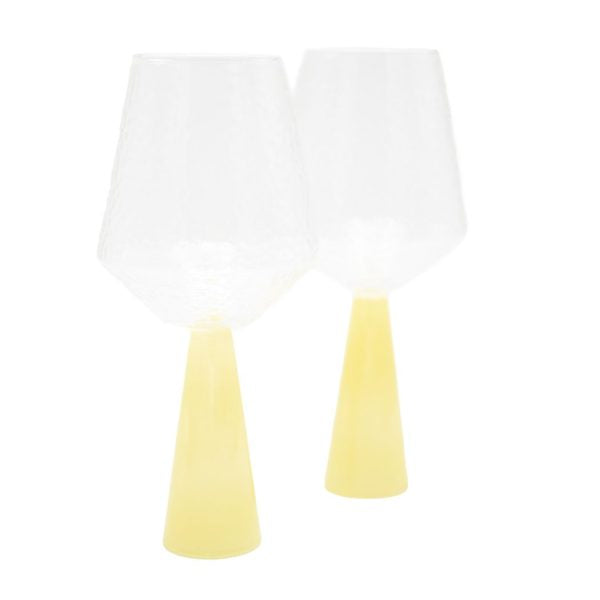 Lot de 2 verres à vin CLAUDE - clair / topaze opaque