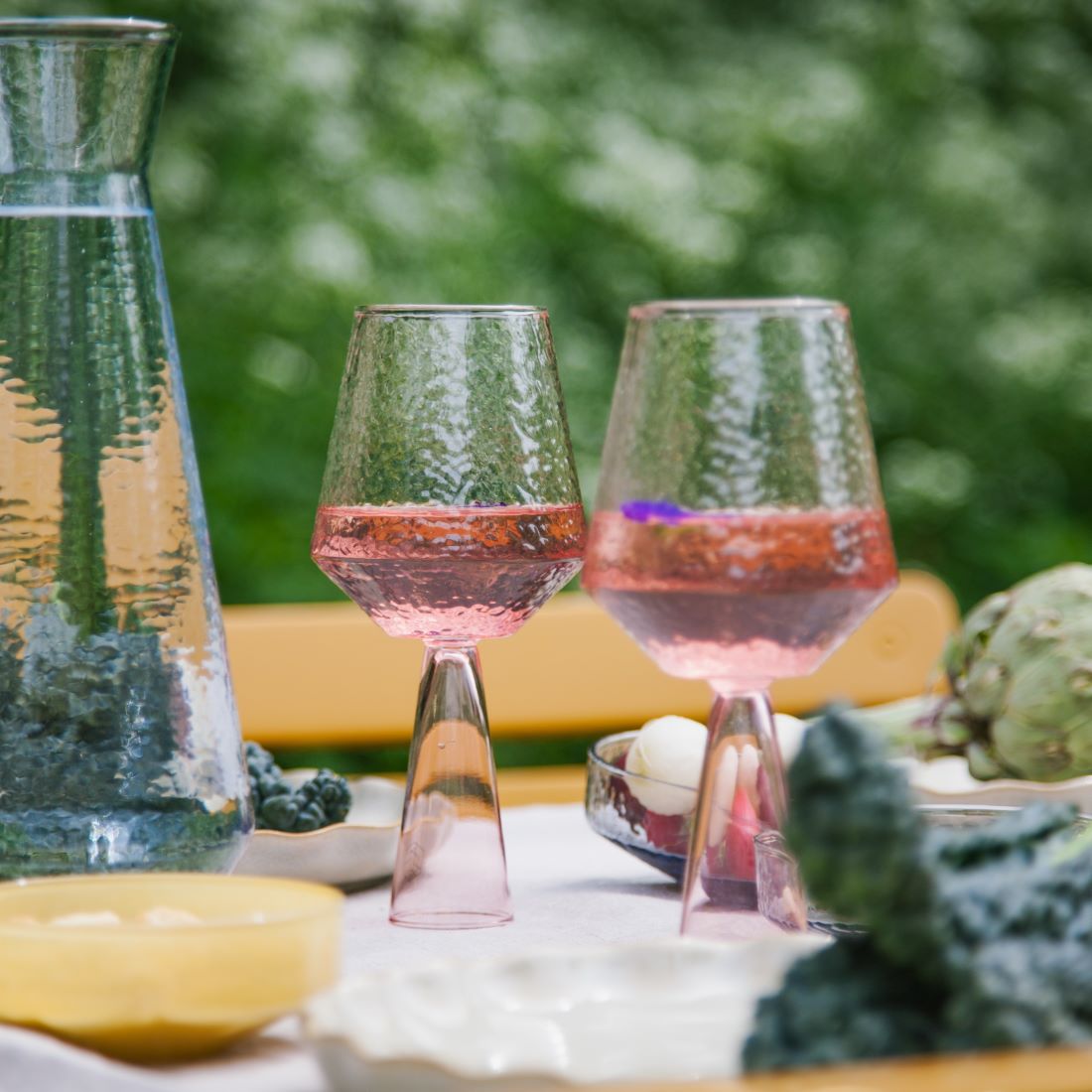 Lot de 2 verres à vin CLAUDE - rose