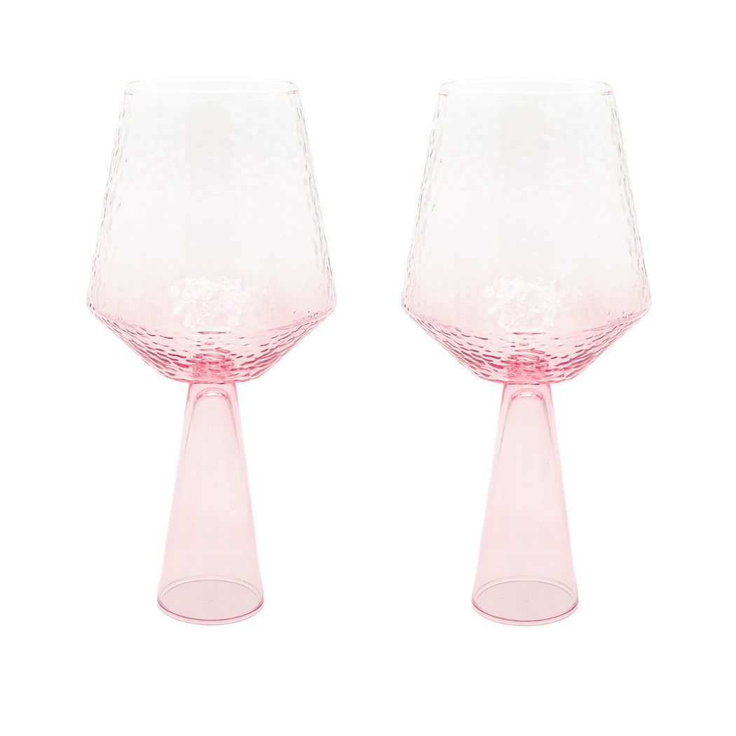 Lot de 2 verres à vin CLAUDE - rose