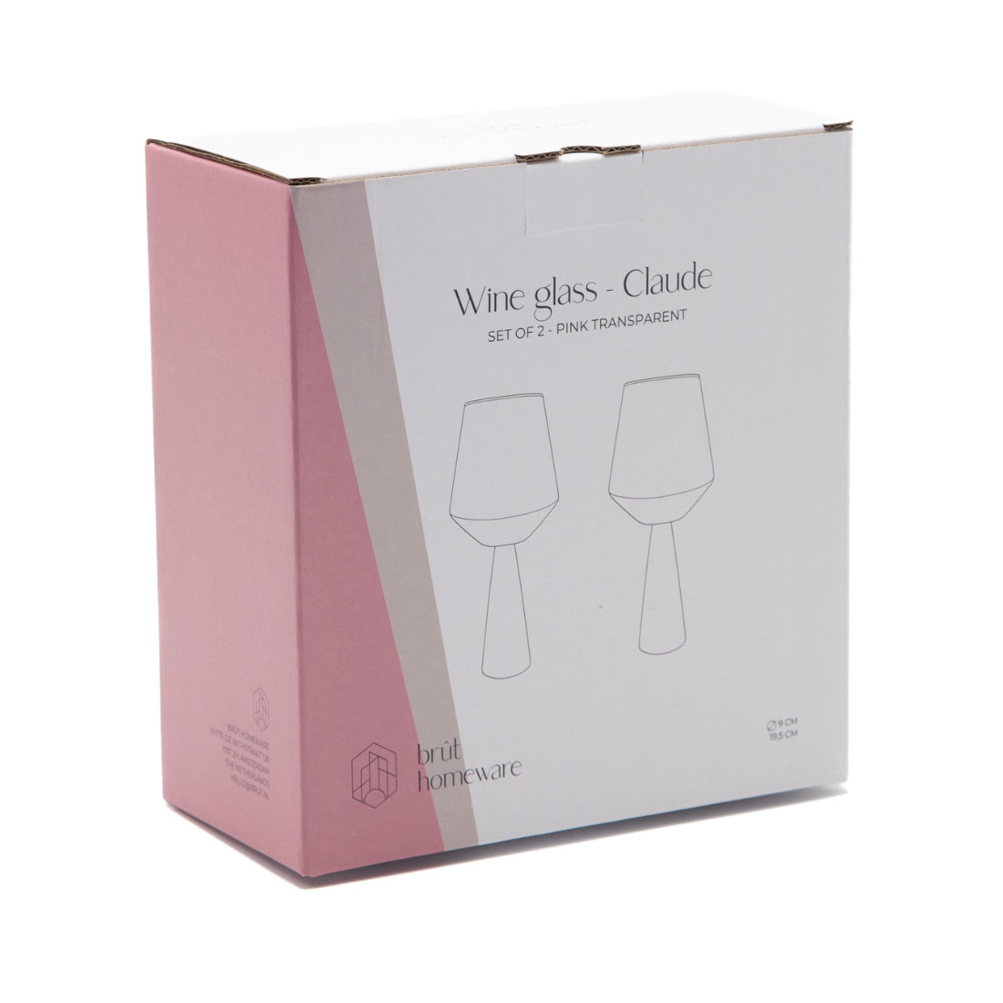Lot de 2 verres à vin CLAUDE - rose