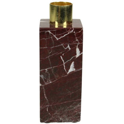Bougeoir haut en marbre rouge