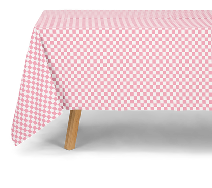Nappe ZOE damier rose en coton Rose in April