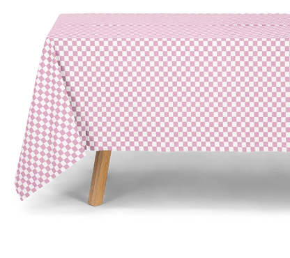 Nappe ZOE damier lila en coton Rose in April
