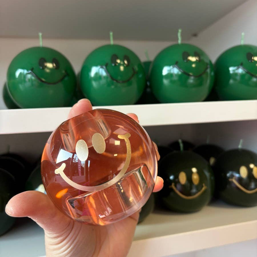 Bougeoir en verre HAPPY - or