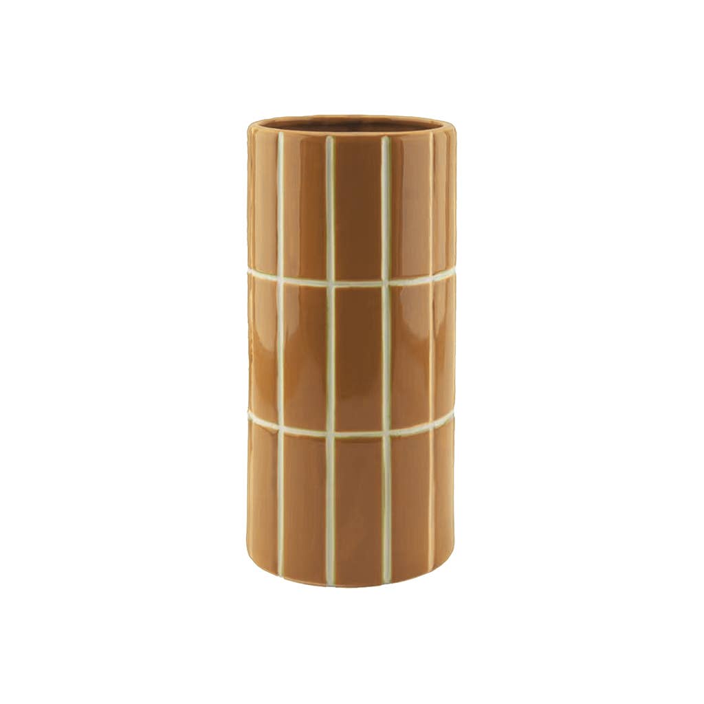 Vase carrelage - ocre