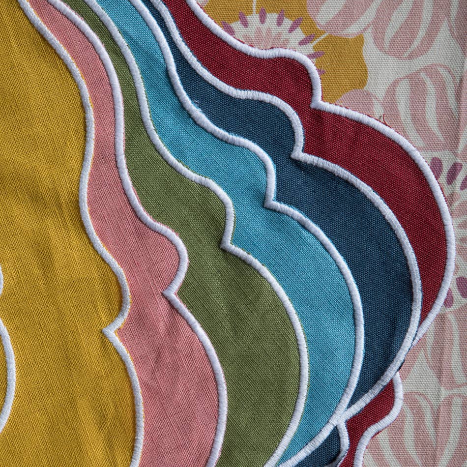 Lot de 2 sets de table en lin - bleu ciel