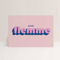 Affiche GROSSE FLEMME Papier & Co – fond rose, typographie bleue – Poster 30x40 cm
