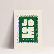 Affiche JOIE DE VIVRE Papier & Co – typographie graphique vert et crème – Poster déco 30x40 cm