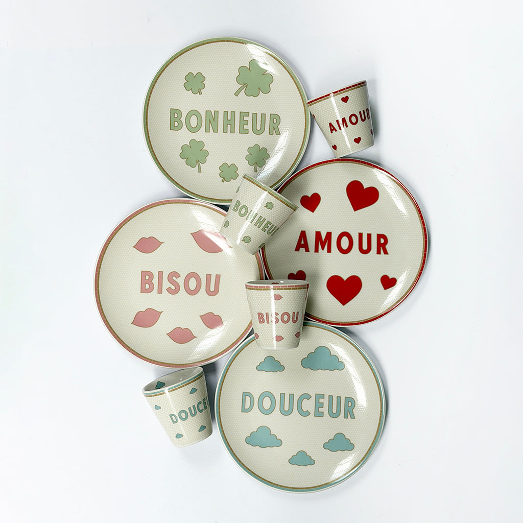 Set de 4 assiettes dessert AMOUR