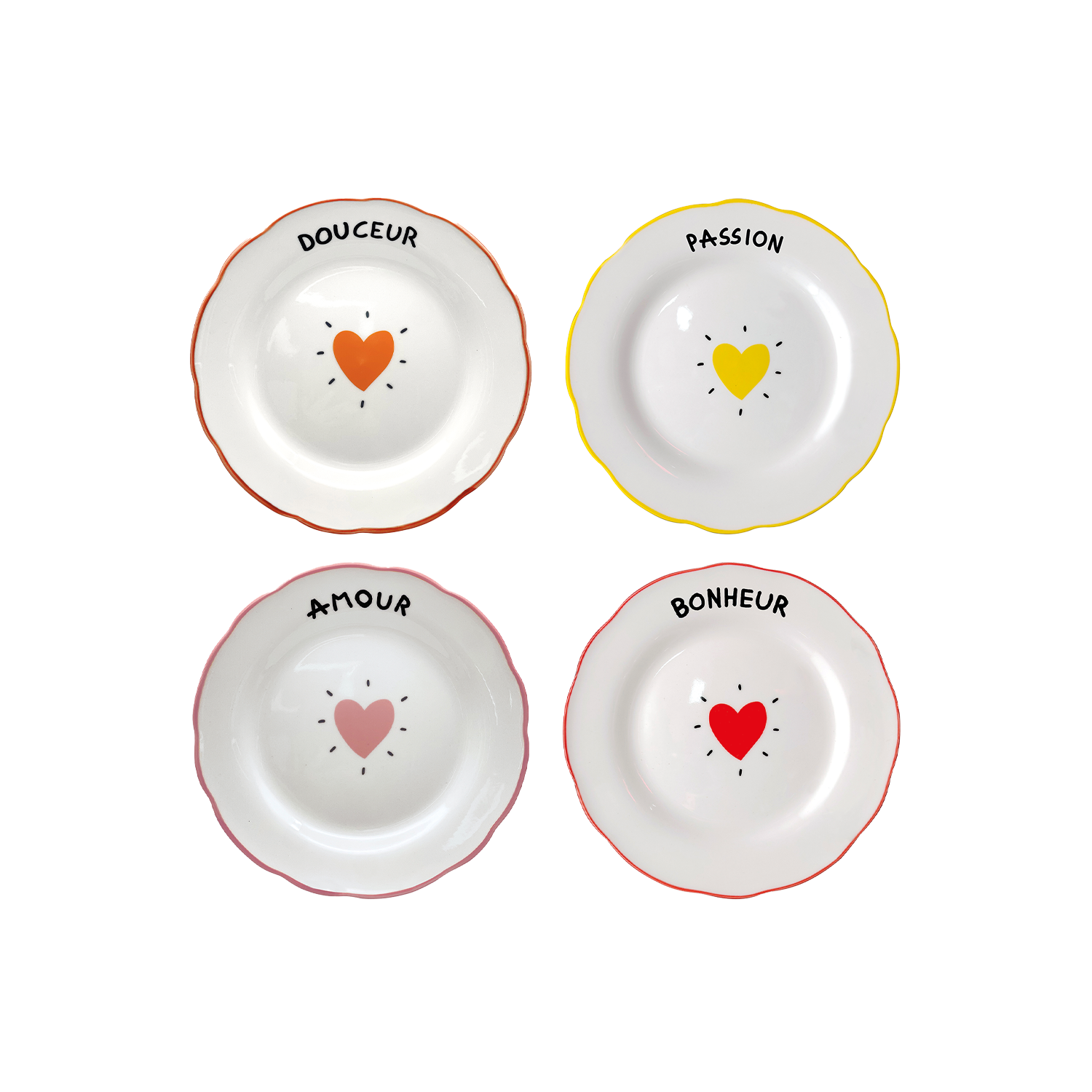 Assiettes à dessert AMOUR (x4)