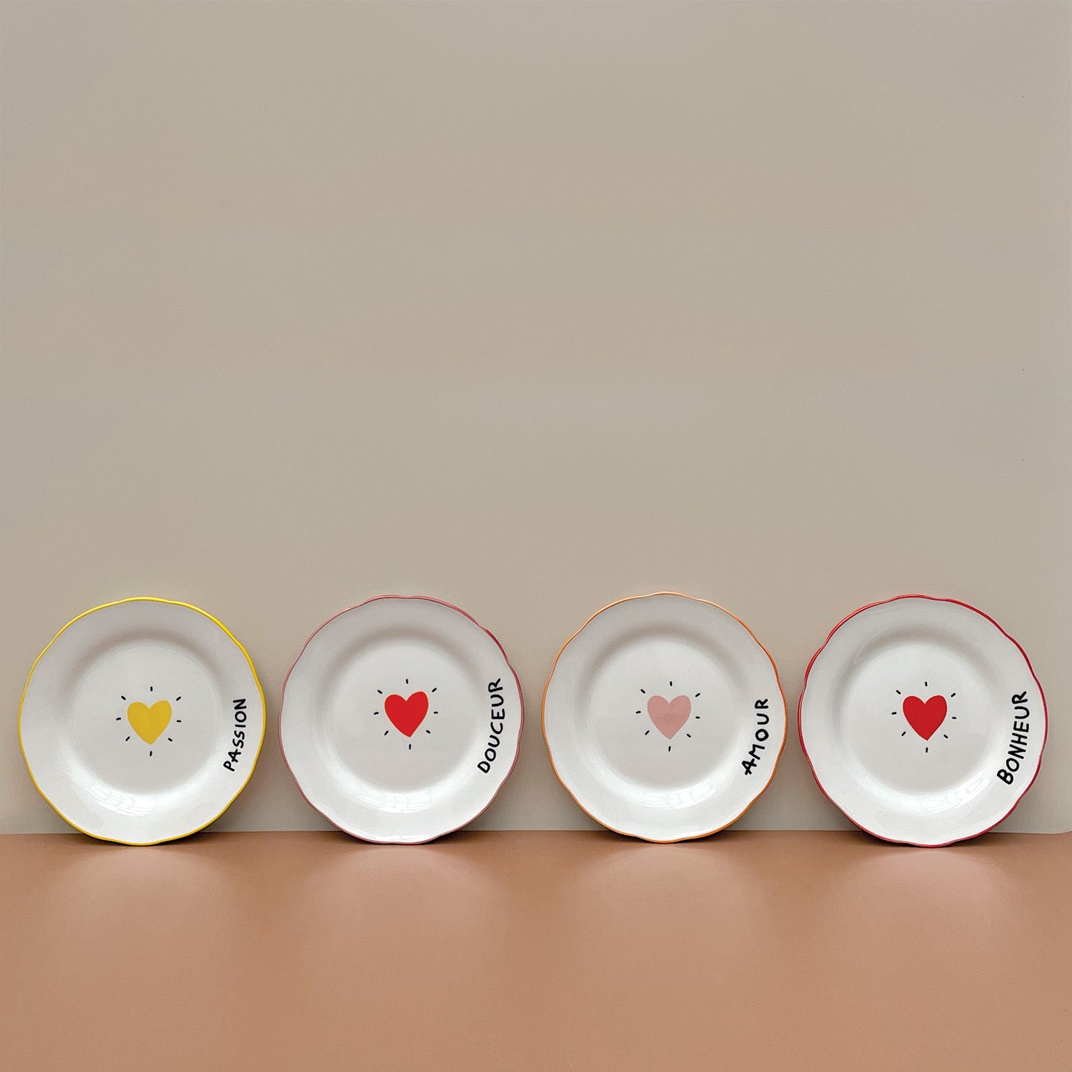 Assiettes à dessert AMOUR (x4)